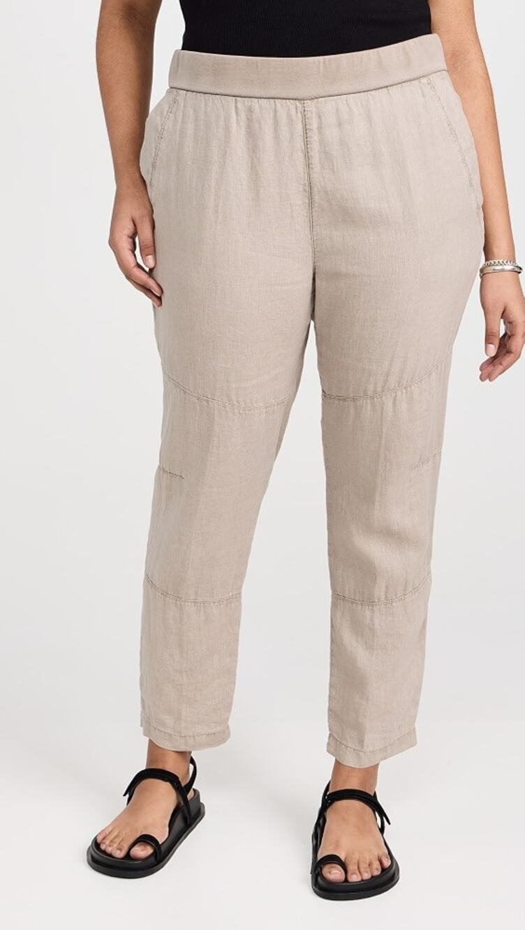 James Perse Standard Patched Work Pull On Ankle Pants Beige Women's Size 1 NWT